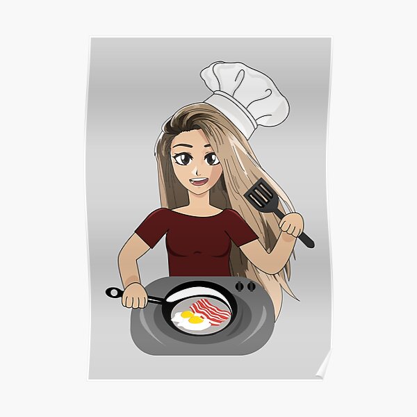 valkyrae making bacon and eggs for breakfast and have fun,amigops Poster RB1510 product Offical Valkyrae Merch