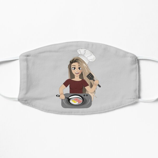 valkyrae making bacon and eggs for breakfast and have fun,amigops Flat Mask RB1510 product Offical Valkyrae Merch
